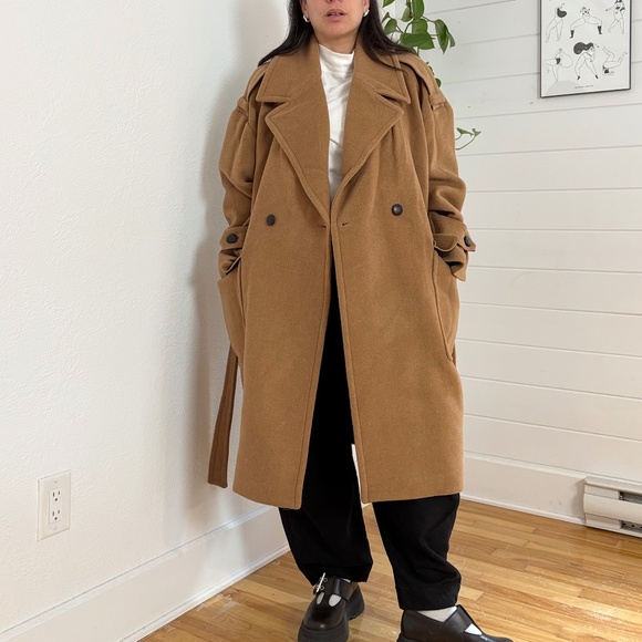 The kooples wool blend oversized belted coat - Picture 7 of 15